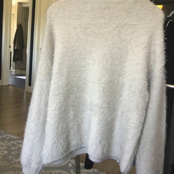 LOVESTITCH V Neck Fuzzy Sweater - Picture 2 of 2